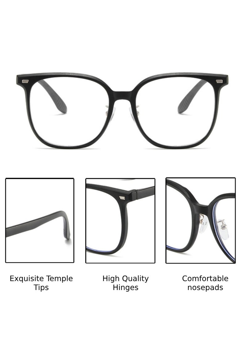 Urban Utility Blue Light Blocking Optical Eyeglasses - Stylish Oversized Frames, Clear Lens, Polarized. Top-rated Bluelight Protection for Reading, Work, & Screen Time. Vintage-Inspired, Lightweight Design. - Image 4