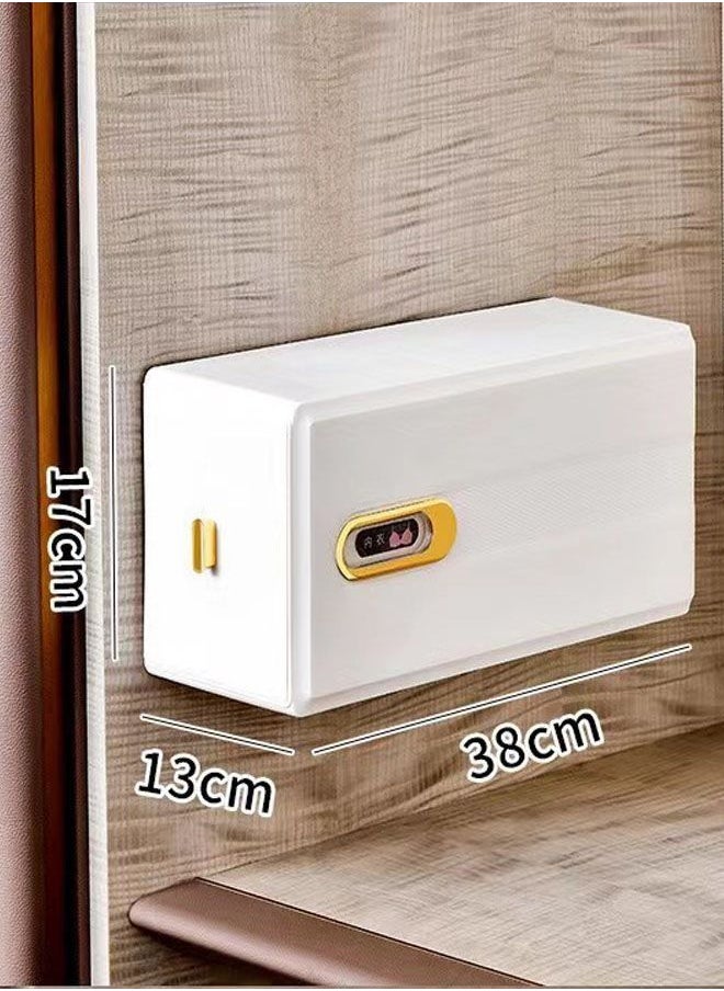 ZCM-HAPPY 3pcs Underwear Storage Drawer Storage Box Wall Mounted Sliding Sock Storage Box Self Adhesive Dustproof Waterproof Clothes Wardrobe Accessories  - Image 3