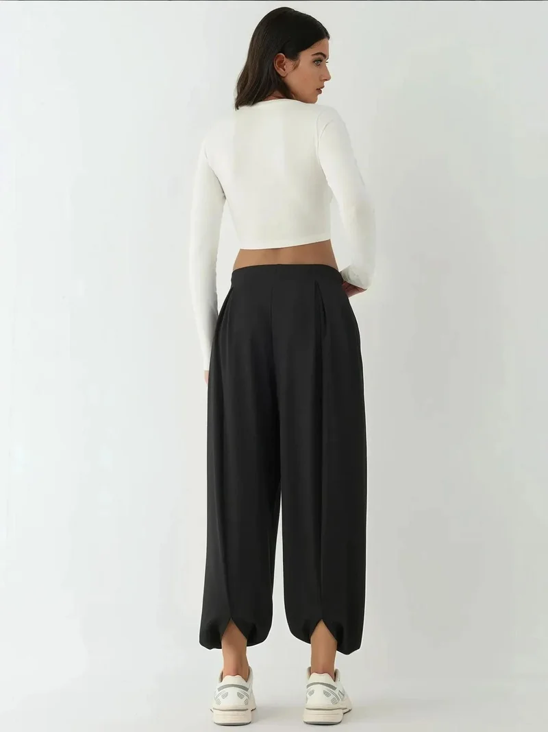 Hiccup Black Modal Touch Salwar Pants with Pockets for Women | Best Price UAE