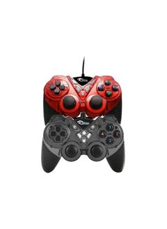 COUGAR-EGY (9082) USB Wired Double Gamepad Turbo Controller with Vibration Function For PC or Laptop, 1.5 Meter (BLack and red)