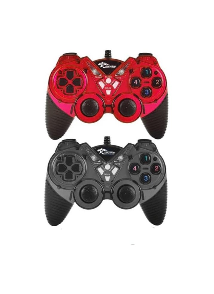 Cougar - COUGAR-EGY (9082) USB Wired Double Gamepad Turbo Controller with Vibration Function For PC or Laptop, 1.5 Meter (BLack and red) - Image 1