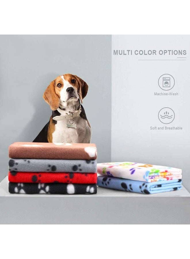 3 قطع بطانيات الحيوانات الأليفة ، بطانيات الصوف الأليفة الناعمة للكلب القط ، رمي البلوش الكبيرة الإضافية ، لمس الصوف الناعم ، غطاء السرير مع الكف الطباعة ، للجرو القط والحيوانات الصغيرة الأخرى - Image 5