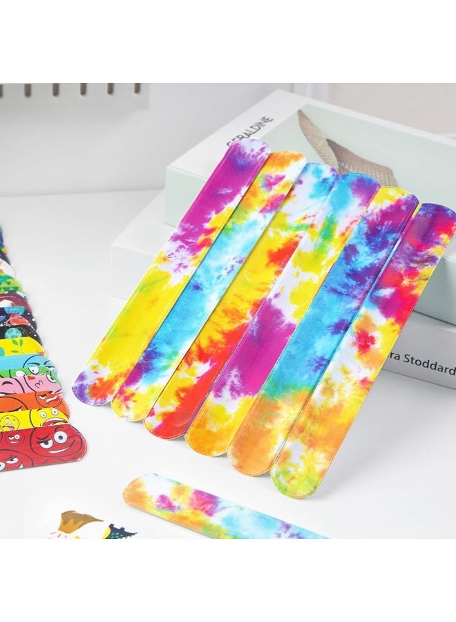 POPLAY 48PCS Kids Slap Bracelets, Slap Wristbands Bulk Tie Dye Bracelets Dinosaurs Mermaid Space Galaxy for Party Favors Classroom Prizes Exchanging Gifts - Image 3