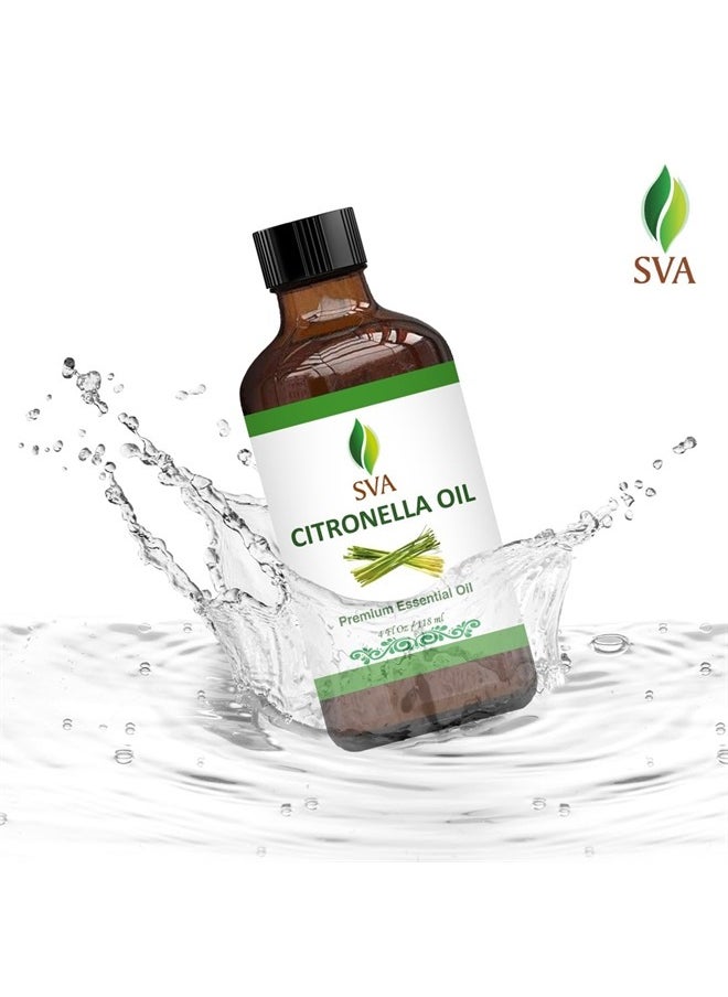 SVA Organics SVA Citronella Essential Oil 4oz (118ml) Premium Essential Oil with Dropper for Diffuser, Aromatherapy, Hair Care, Candle Making & Skin Care  - Image 4