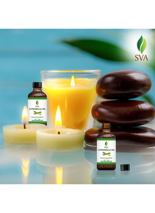 SVA Organics SVA Citronella Essential Oil 4oz (118ml) Premium Essential Oil with Dropper for Diffuser, Aromatherapy, Hair Care, Candle Making & Skin Care  - Image 5