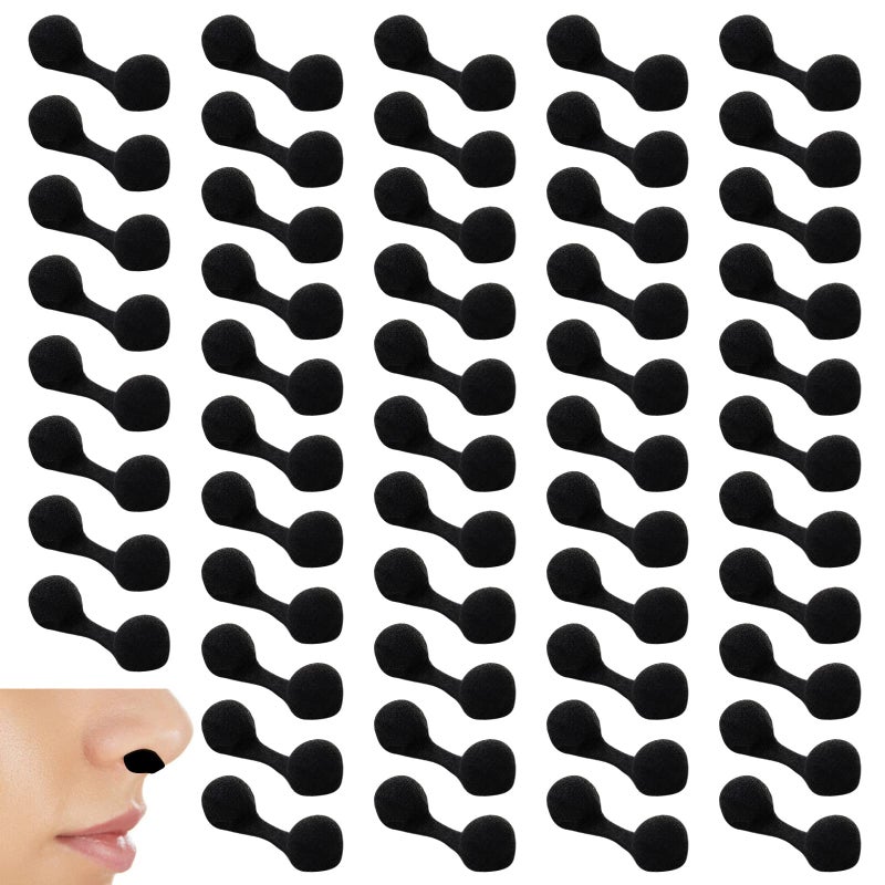 ELERA 50 Pieces Nose Filters for Spray Tanning Elera Disposable Plugs Supplies for Spray Tanning Nose Protection Allergen Blocker Black