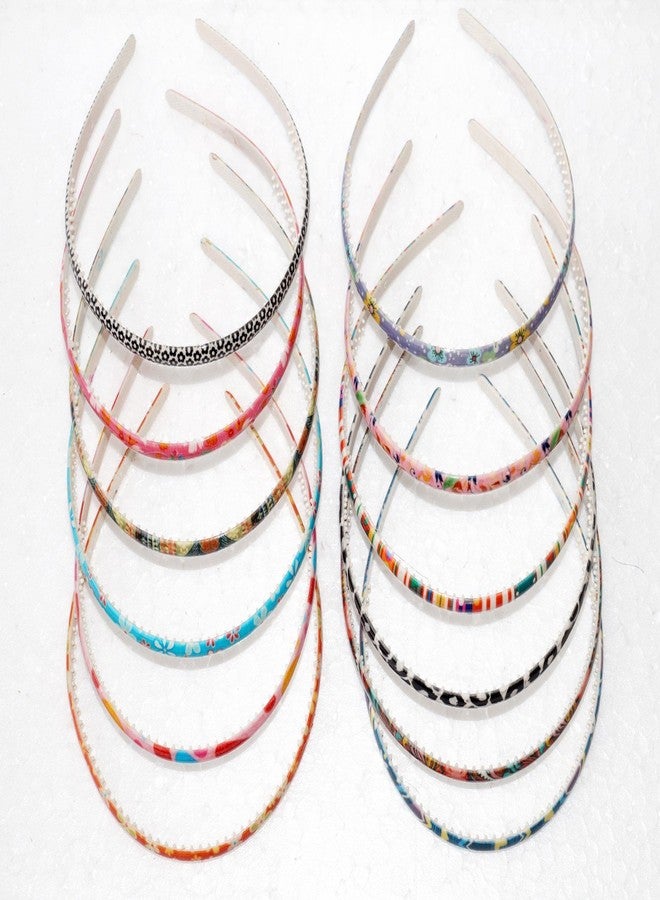 Fok Set Of 20 Pcs Bright Color Cotton Rubberbands & 4 Pcs Multi Color & Printed Design Plastic Hairbands (8 mm) - Image 5