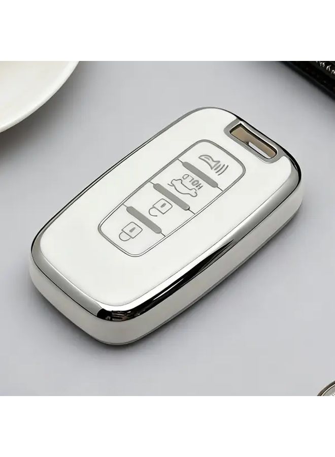 غطاء مفتاح TPU أبيض لسيارات هيونداي وكيا، حافظة مقاومة للصدمات - Image 2