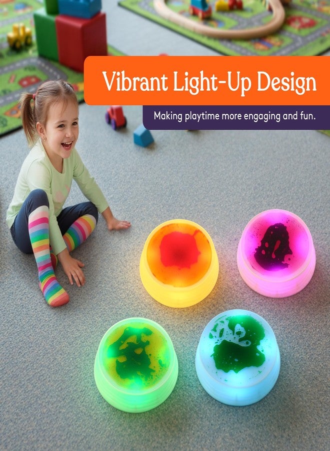 Special Supplies Liquid Gel LED Stepping Stones for Kids - Light-Up Circle Balance Blocks - Promote Coordination, Balance, Strength for Toddlers & Children - Durable Non-Slip Rubber, Safe Indoor & Outdoor Play - 4 Pack - Image 3