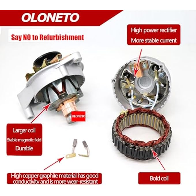 OLONETO B-Type Pulley (6.5cm) & Gloves 1000w/1500W 14V/28V Alternator For Diesel Engine Tractors, Forklifts, 3-Wheel Vehicles - Heavy Duty Generator With Regulator(14v,1000w) - Image 5