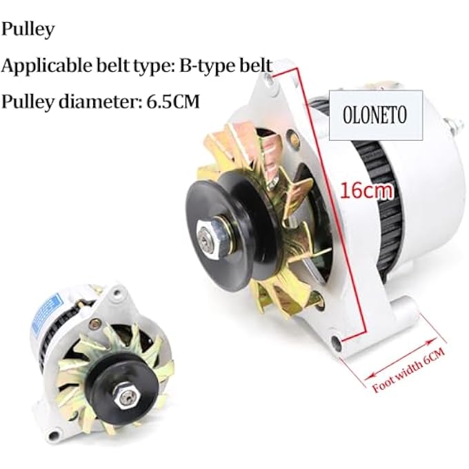 OLONETO B-Type Pulley (6.5cm) & Gloves 1000w/1500W 14V/28V Alternator For Diesel Engine Tractors, Forklifts, 3-Wheel Vehicles - Heavy Duty Generator With Regulator(14v,1000w) - Image 3