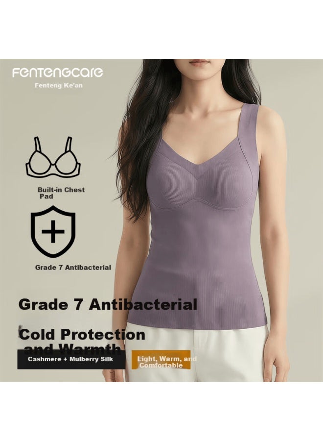 Fentengcare Women's Cashmere Thermal Underwear Autumn Winter Chest Support Anti-sagging Side Breast Shaping Seamless Brushed Heat-retaining Vest Hj - Image 4