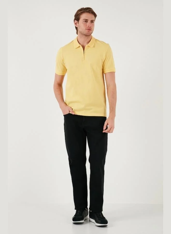 Buratti Buratti Cotton Regular Fit Half Zipper Polo Collar T Shirt Men's Polo Collar T-Shirt 5901029