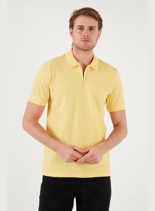 Buratti Buratti Cotton Regular Fit Half Zipper Polo Collar T Shirt Men's Polo Collar T-Shirt 5901029