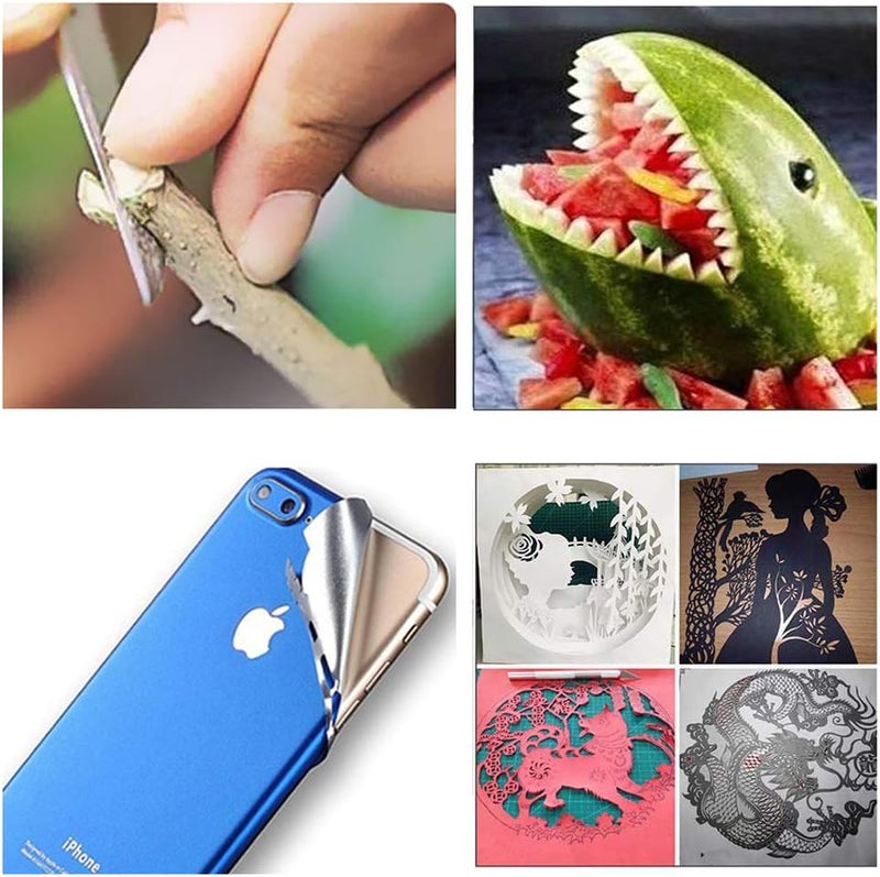 10 قطع من شفرات مشرط معقمة رقم 10 مع مقبض مشرط مناسب لقص الوبر والباديكير والحرف اليدوية والنمذجة والادوات الطبية/الجراحية - Image 4