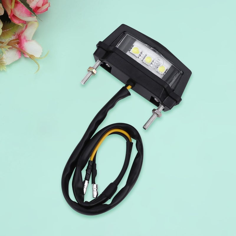 Yardwe ضوء لوحة الترخيص LED للدراجة النارية مع غلاف، مصباح تشغيل موفر للطاقة، سهل التركيب لركوب الليل واكسسوارات الدراجات، اللون أسود. - Image 5