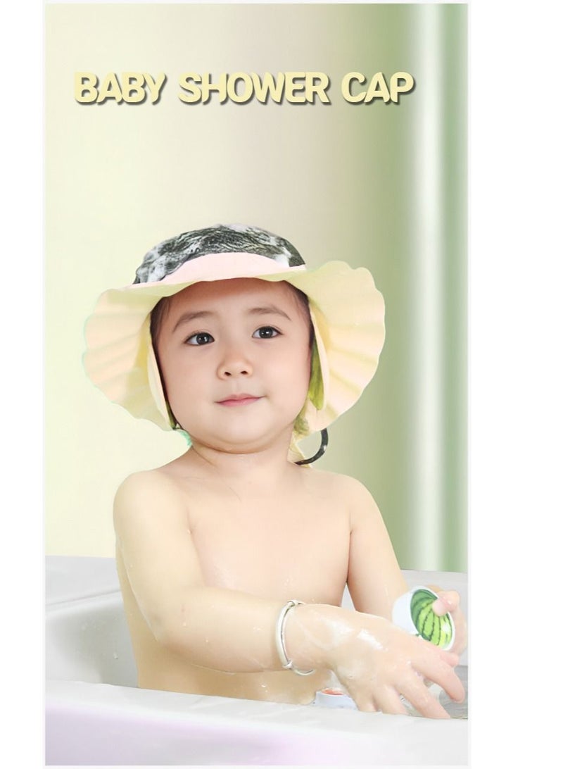 Adjustable Baby Bath Visor Infant Bathing Protection Cap Safe Shampoo Shower Hat with Ear Protection in Bear Theme - Image 2