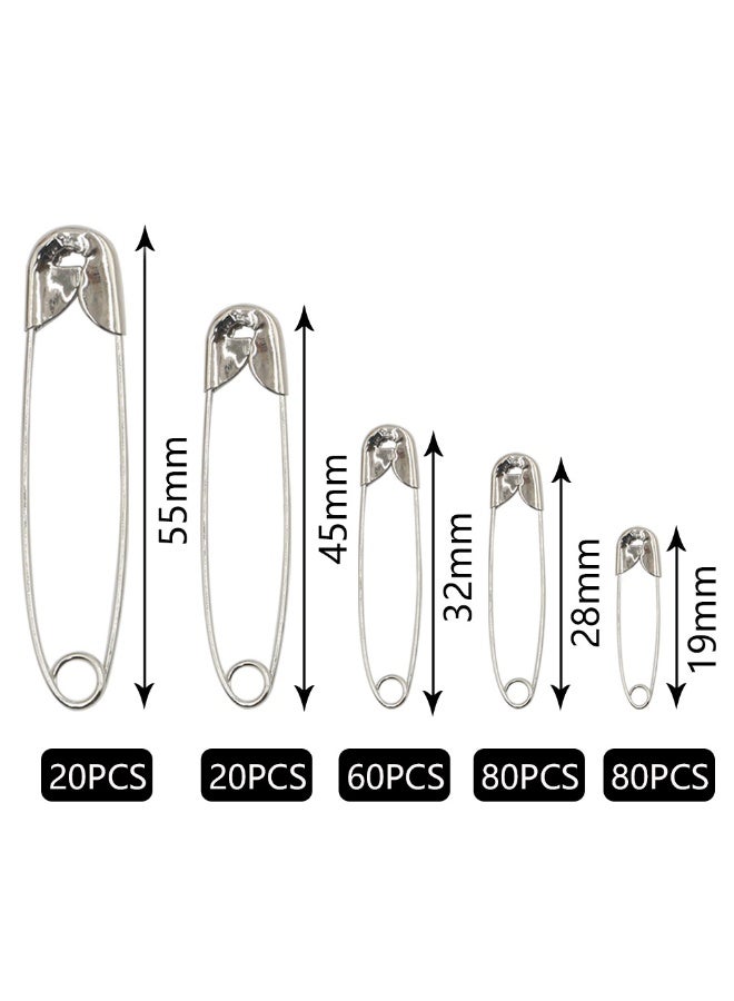 250pcs Assorted Safety Pins - Multi-Functional Office & Study Supplies, Portable Classification Clips, 4 Sizes for Home, School, Sewing, Sewing Supplies | Organized Storage | Durable Plastic Box, Safety Pins for Sewing - Image 4
