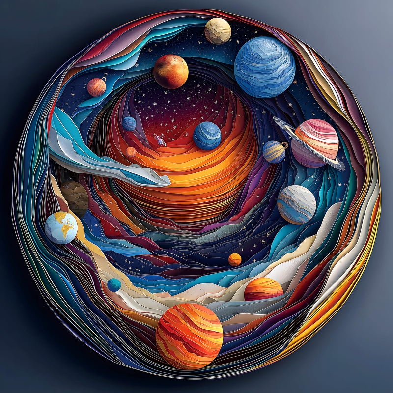 MINIWAN 500 Piece Puzzles for Adults Clearance Mysterious 3D Stereoscopic Cosmic Planets Puzzle for Impossible Challenge Art Jigsaw Puzzles for Gifts Party Games Family Fun 20 20 Inch DustFree Puzzle - Image 3