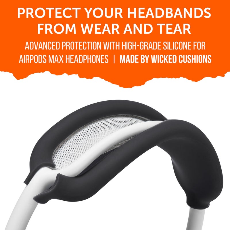WC BandZ Max - Silicone Headband Cover for Airpods Max Headphones, Made by Wicked Cushions | Enhanced Comfort and Protection | Available in Wicked Designs | Black - Image 4