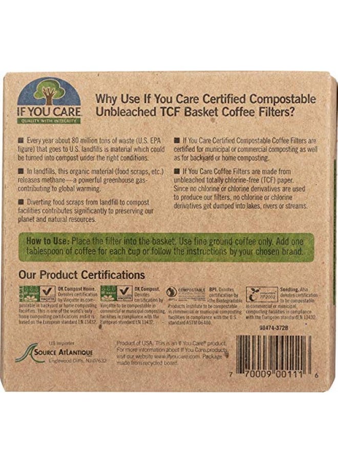 If you care - If You Care Unbleached Coffee Filters Basket, 8 inch, 100 ct - Image 1