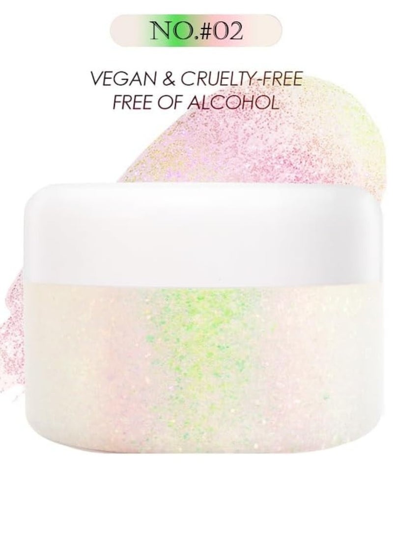 Fit Colors - 50ml Glitter Zone Holographic Body Glitter Gel for Face Body and Hair Nails Glitter Makeup Liquid Long Lasting Sparkling Chunky Glitter Gel Body Glitter Gel Face Glitter 02 - Image 1