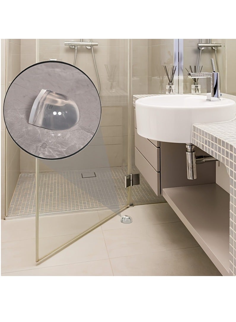 2pcs Door Stopper Transparent Self-Adhesive Door Stopper Floor Wall Buffers Protector Acrylic Shower Door Stopper No Drilling for Home Office Protect Walls and Furniture, Clear  - Image 3