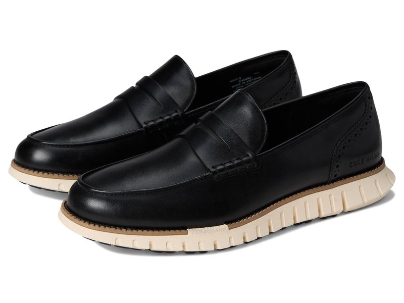 Cole Haan Men's Zerogrand Remastered Penny Loafers, Black/Natural Tan/Ivory, 8-M US - Image 1