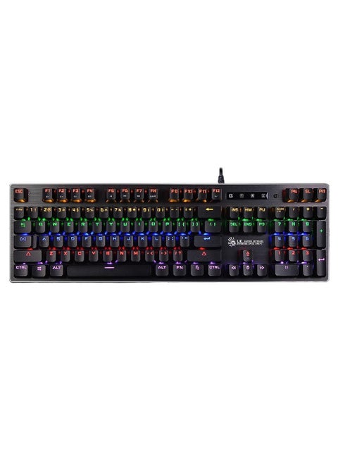 B760 Gaming Mechanical Keyboard – LK Optical Green Switch (Tactile And Clicky) - English & Arabic Keys - 0.2ms Key Response - Metallic Body - Backlighting Neon Glare System (Grey)