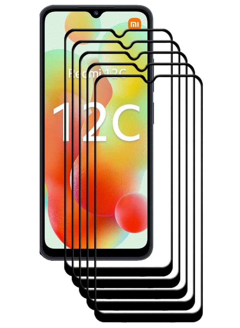 ACLIX 5 Pieces Antistatic ESD Dustproof Premium Quality High Definition Tempered Glass Screen Protector Designed For Xiaomi Redmi 12C - Image 1