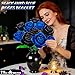 Sitodier 2 in 1 Flower Bouquet Building Set 5pcs Black and 5pcs Blue Roses for Women Gilrs Valentines Day Gift for Lover Mom Wife Couple and Girlfriend Gothic Romantic Home Room Office Decor - Image 4