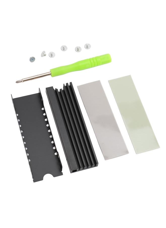 Thoraya - M.2 NVME 2280 SSD Heatsink Support Single Double Sided SSD Heatsink with Thermal Silicone Pads for PC for PS5 for PS5 Slim Black - Image 1