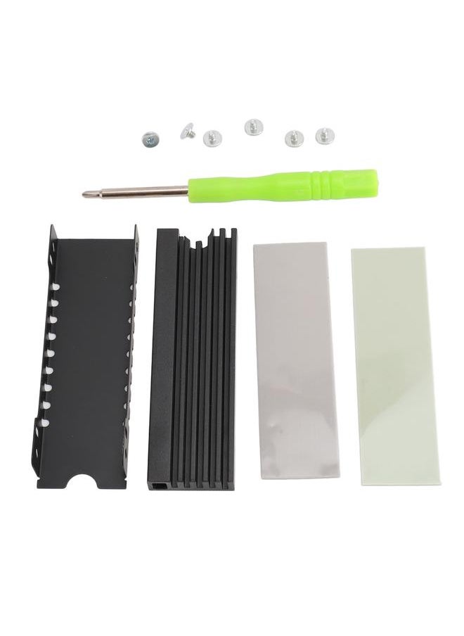 Thoraya - M.2 NVME 2280 SSD Heatsink Support Single Double Sided SSD Heatsink with Thermal Silicone Pads for PC for PS5 for PS5 Slim Black - Image 1