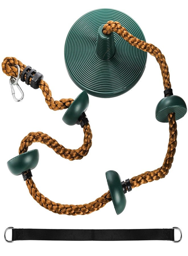 ZENFUN Climbing Rope with Platforms for Kids, Tree Swing with Climbing Rope&Platforms Disc, Secure Trees House Swing with Carabiner and Strap Kit, Gym Backyard, Playground Accessories, Max Load: 220lb - Image 1