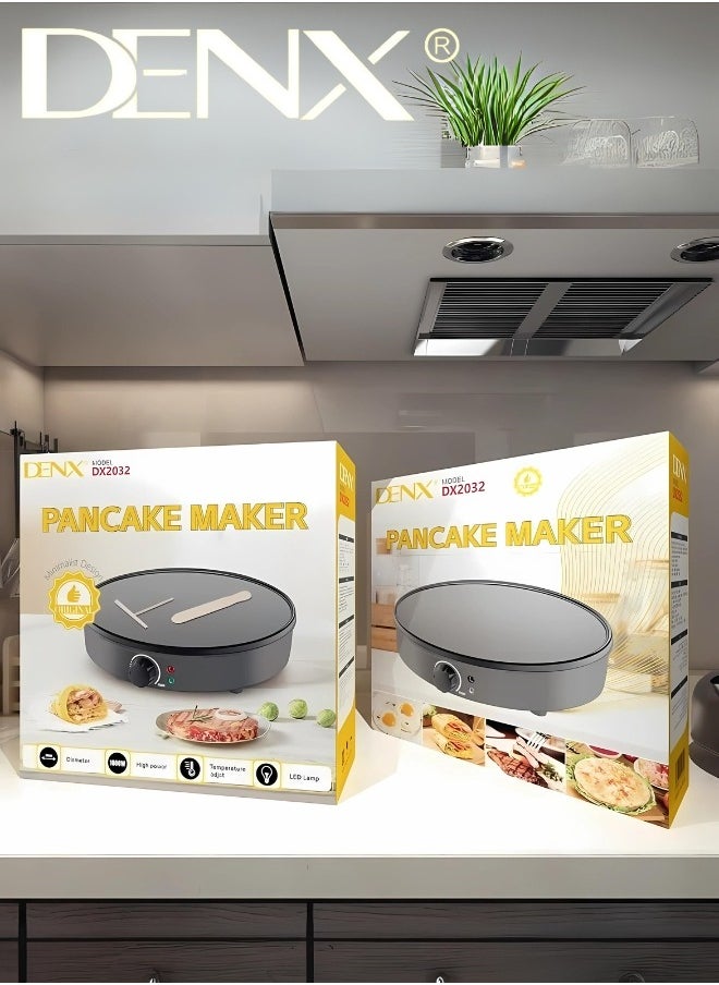 Denx - DENX Crepe Pancake Maker, Adjustable Temperature Control | 1000W - Image 1