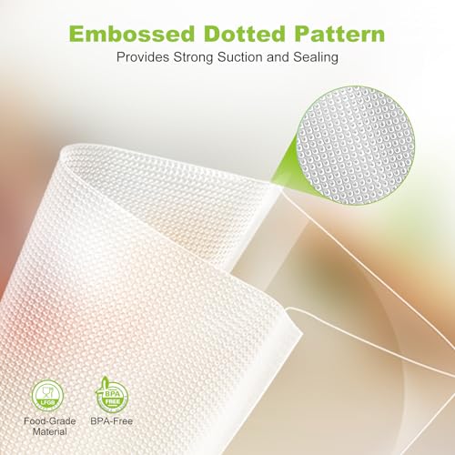 Bonsenkitchen [2025 جديد] أكياس فراغ بونسين كيتشن 11 بوصة × 150 قدم مع قاطع لتخزين الطعام، درجة تجارية، خالية من BPA، رائعة لتحضير الوجبات والطهي بطريقة السوس فيد - Image 5