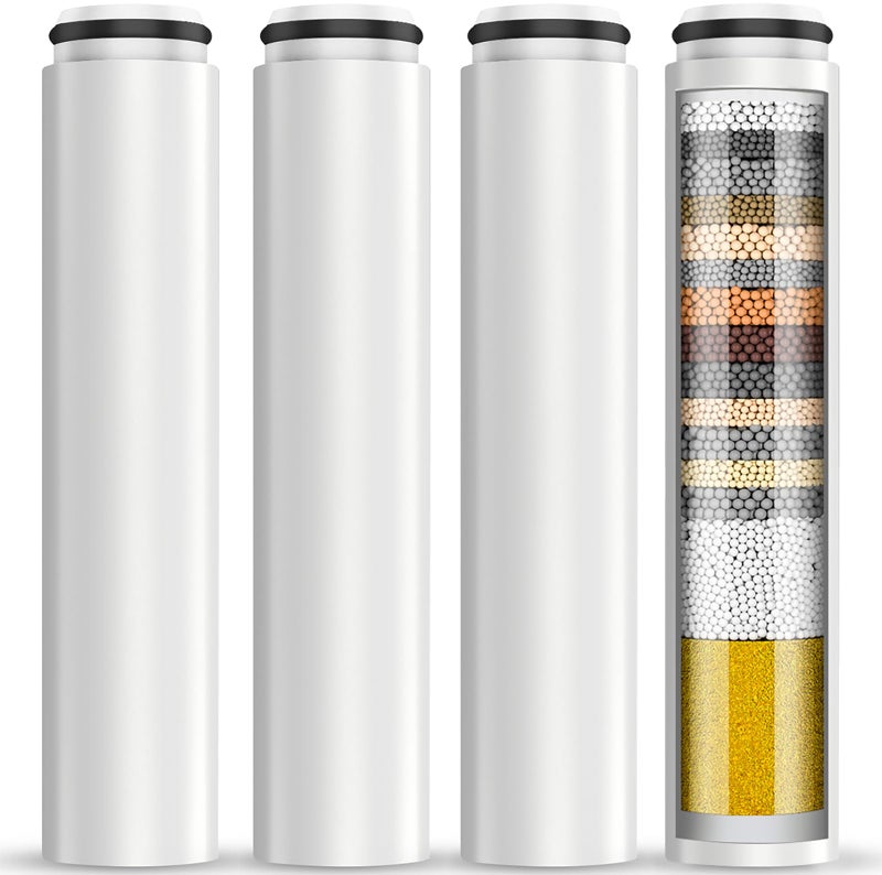 Cobbe 4 Pack Replacement Filters for Handheld Shower Head - Water Softener Filters Beads for Hard Water - Remove Chlorine - Reduces Dry Itchy Skin - Image 1