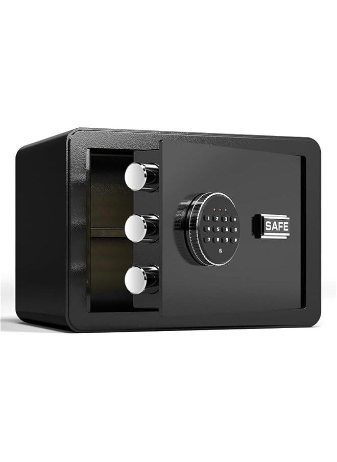 HOOKOR Safe Deposit Box, Steel Security Safe Box Home With key & Electronic Digital Keypad Lock For Office Hotel Business Protect Money Cash Watches Laptop Jewelry Passport Document  - Image 1