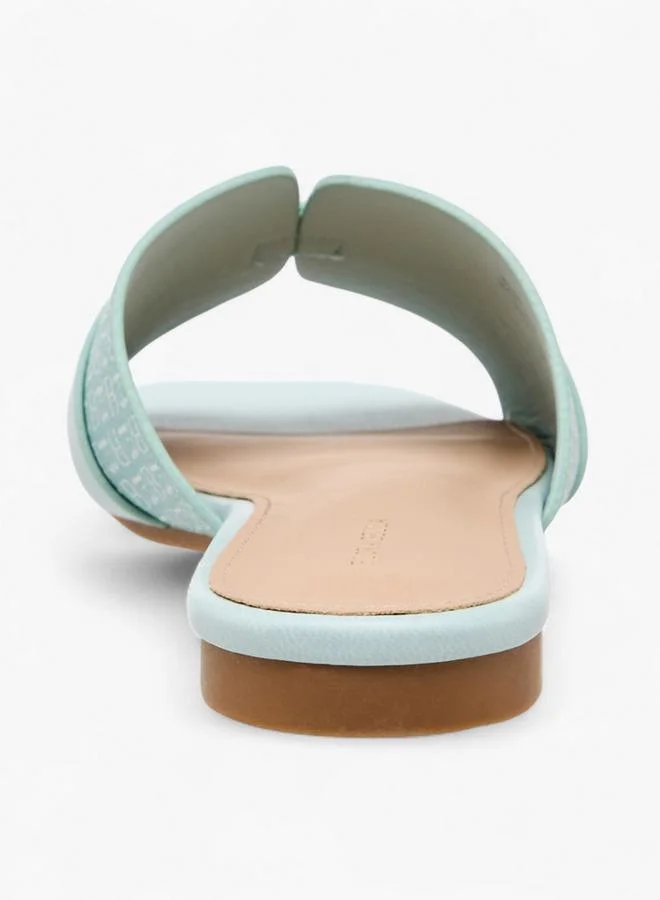 Flora Bella By Shoexpress GREEN Flora Bella Women Monogram Print Sandals for Women | Best Price UAE