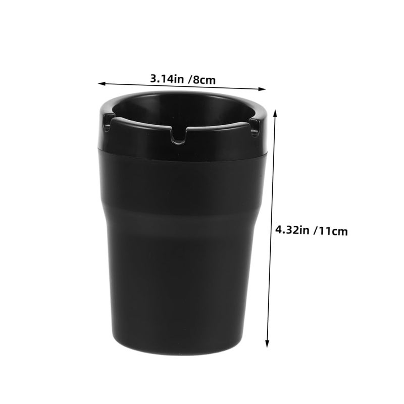 2pcs Black Portable Car Ashtray Lid with Smokeless Design Fits Cup Holders for Travel - Image 3