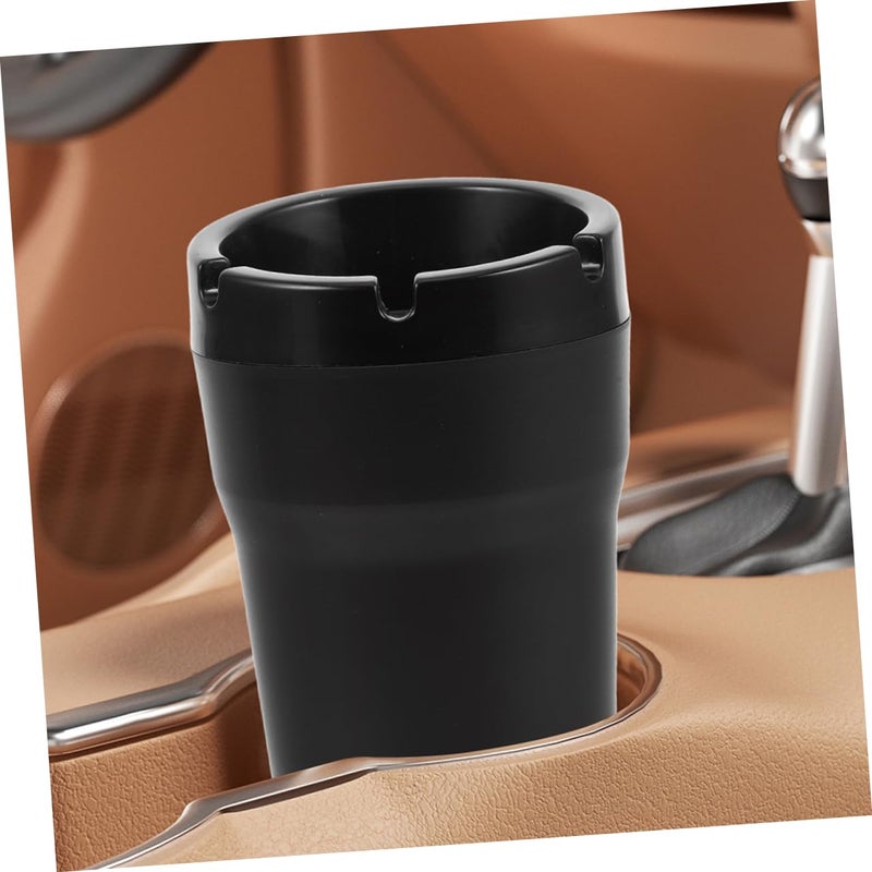 2pcs Black Portable Car Ashtray Lid with Smokeless Design Fits Cup Holders for Travel - Image 5