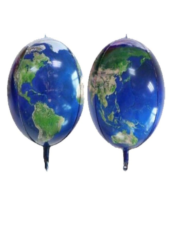 RSAAUD® 4D Earth Balloons, Globe Earth Foil Balloon for Space Theme Party Decoration Metallic Foil Balloons for Wedding Party, Metallic Balloon, Birthday Party Prom Balloons (22inch Earth) - Image 2