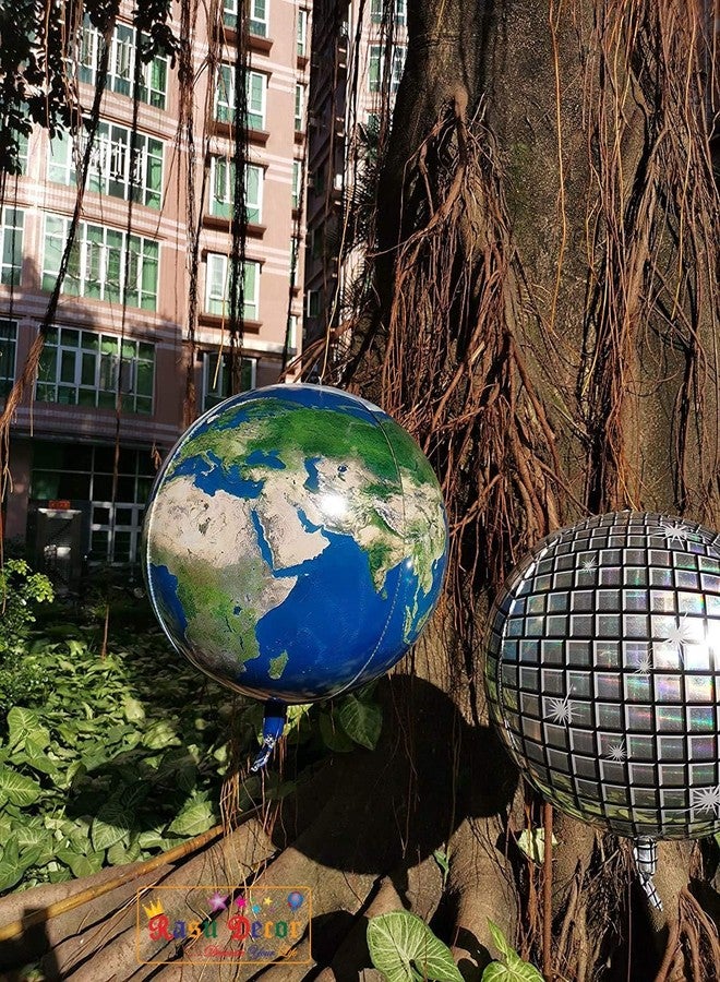 RSAAUD® 4D Earth Balloons, Globe Earth Foil Balloon for Space Theme Party Decoration Metallic Foil Balloons for Wedding Party, Metallic Balloon, Birthday Party Prom Balloons (22inch Earth) - Image 3