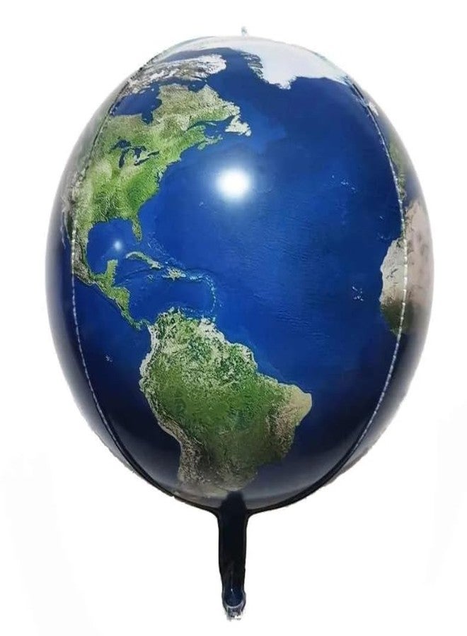 RSAAUD® 4D Earth Balloons, Globe Earth Foil Balloon for Space Theme Party Decoration Metallic Foil Balloons for Wedding Party, Metallic Balloon, Birthday Party Prom Balloons (22inch Earth) - Image 1