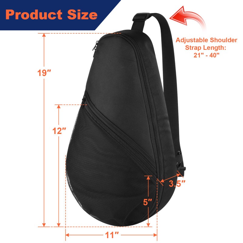 Cosmos Padel Racket Bag Pickleball Paddle Sling Backpack Padel Racquet Storage Bag - Padel (Paddel Tennis) Equipment Carrying Bag with Mesh Pocket for 2 Paddles, Balls, Water Bottle & Accessories - Image 2