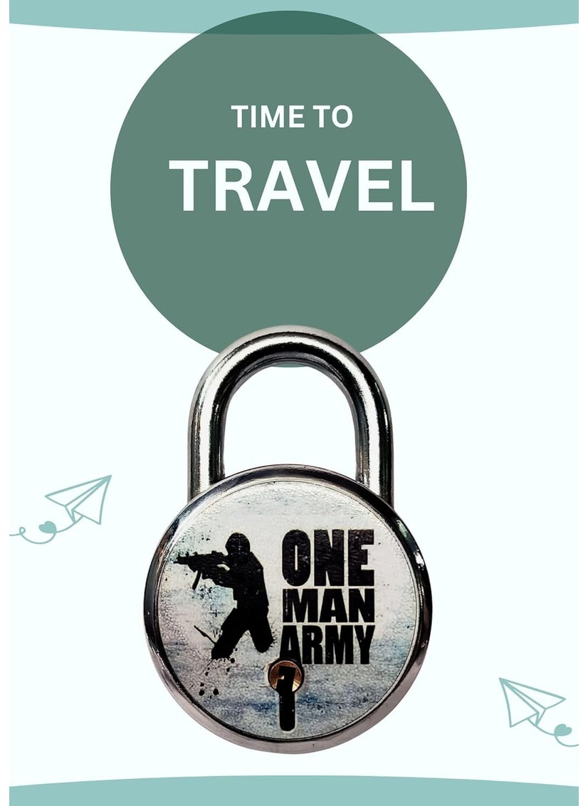 ONEPRO One Man Army 65mm Padlocks with 3 Keys Double Locking 8 Levers Lock and Keys for Home Door Shutter Shop Main Gate Sutter Laser Print Finish Rust Proof Pack of 1  - Image 4