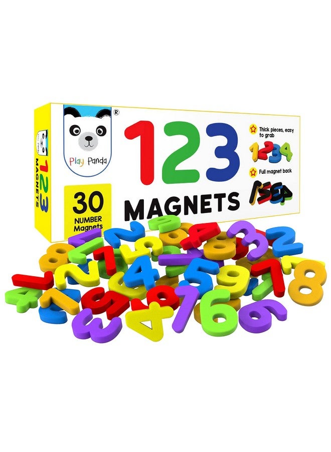 Play Panda Play Panda 123 Magnetic Numbers - 30 Magnetic Numbers That work on any Fridge and Dry Erase Magnetic Board - Ideal for Number Sequencing & Learning - Child safe foam Alphabets with full Magnet Back  - Image 1