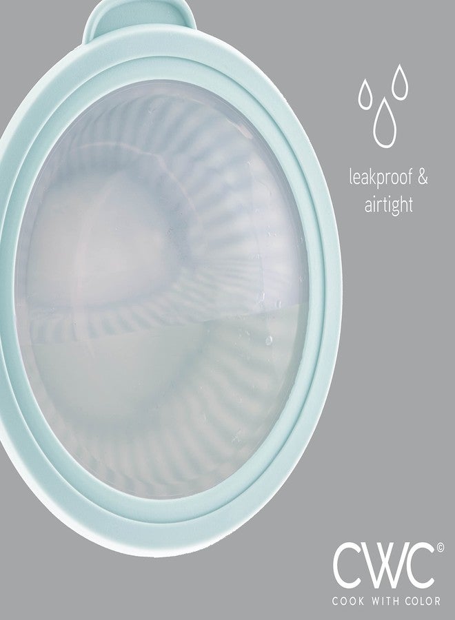 كوك ويذ كولرز مجموعة أوعية خلط بلاستيكية من 4 قطع مع أغطية من COOK WITH COLOR (لون أزرق مخضر متدرج، 210 مل، 550 مل، 1150 مل، 3500 مل) - متينة، قابلة للتداخل، خالية من مادة BPA، آمنة للغسل في غسالة الأطباق، آمنة للاستخدام مع الطعام، أوعية للطبخ والخبز - Image 5