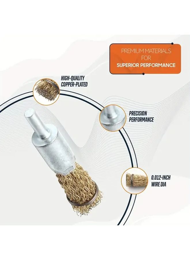 6pcs Brass Coated Steel Wire Brush Set Heavy Duty Carbon Steel Bristles Rust Removal Paint Stripping - Image 5