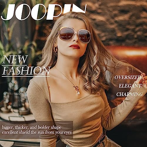 Joopin Oversized Champagne Sunglasses for Women, Trendy Big Large Womens Sunglasses Polarized, Wide Frame Ladies Brown Shades Sunnies - Image 5
